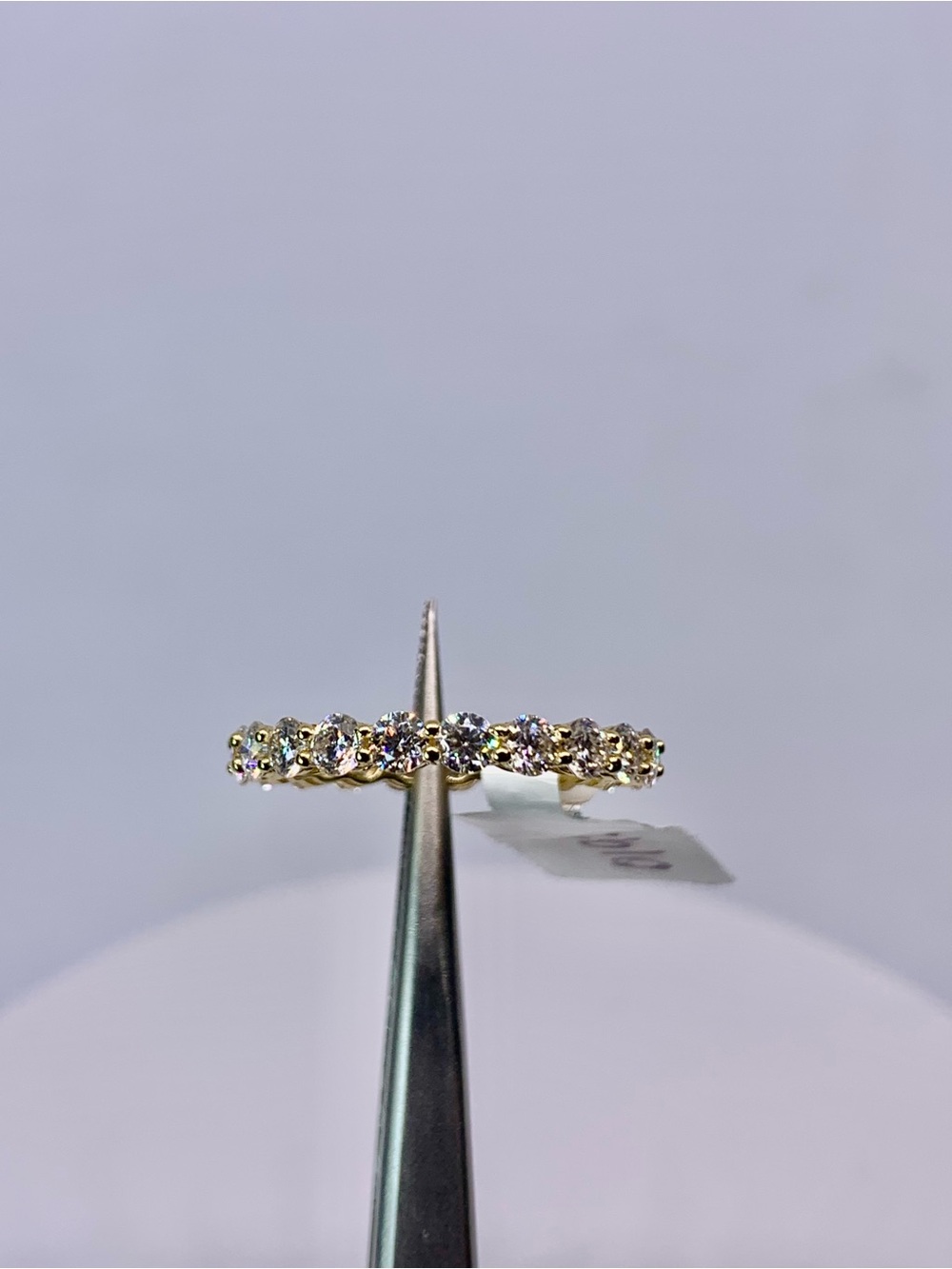Yellow Gold Moissanite Eternity Band Infinity Anniversary Ring Wedding Band GRA - Picture 6 of 9